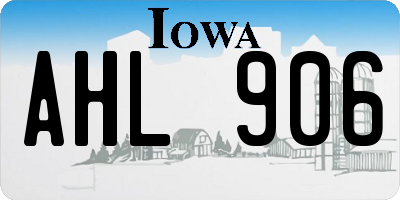 IA license plate AHL906