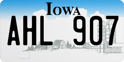 IA license plate AHL907