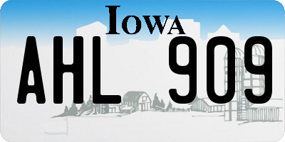 IA license plate AHL909