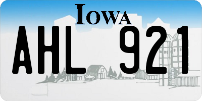 IA license plate AHL921