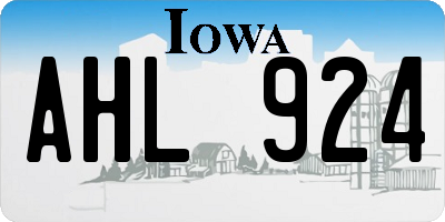 IA license plate AHL924