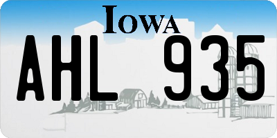 IA license plate AHL935