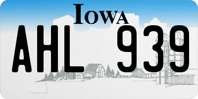 IA license plate AHL939