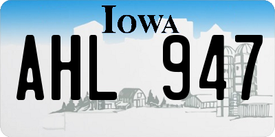 IA license plate AHL947