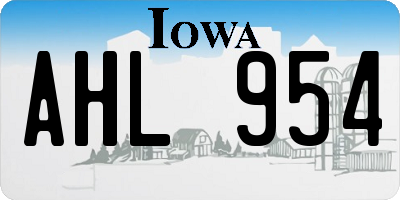 IA license plate AHL954