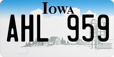 IA license plate AHL959