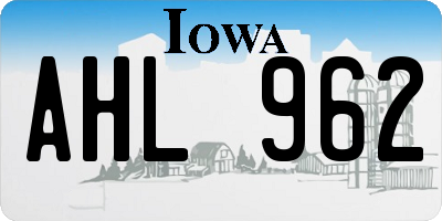 IA license plate AHL962