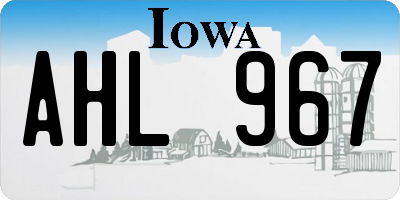 IA license plate AHL967