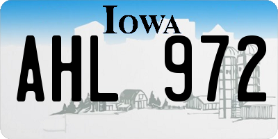 IA license plate AHL972
