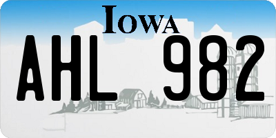 IA license plate AHL982