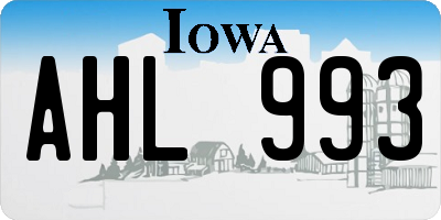 IA license plate AHL993