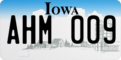 IA license plate AHM009