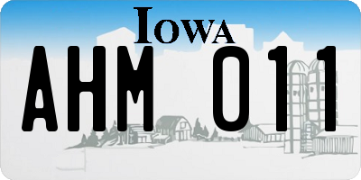 IA license plate AHM011
