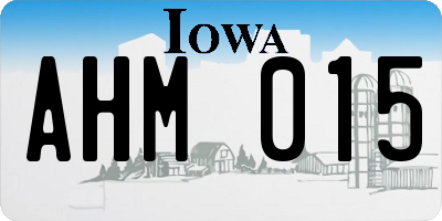 IA license plate AHM015