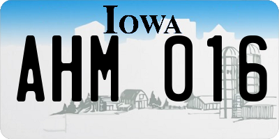 IA license plate AHM016