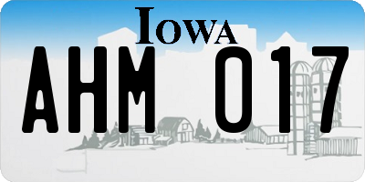 IA license plate AHM017