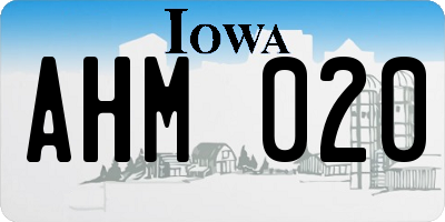 IA license plate AHM020