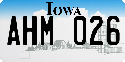 IA license plate AHM026