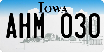 IA license plate AHM030