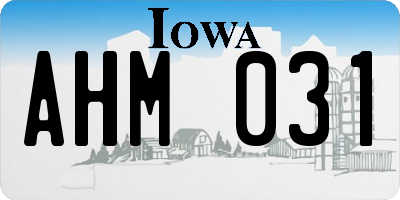 IA license plate AHM031