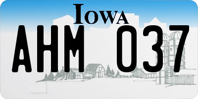 IA license plate AHM037