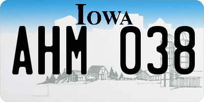 IA license plate AHM038