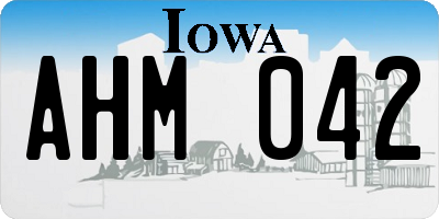 IA license plate AHM042