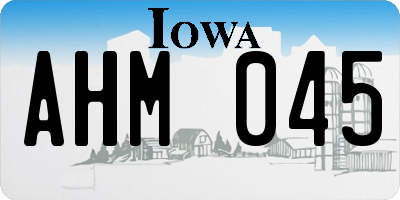 IA license plate AHM045