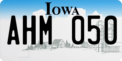IA license plate AHM050