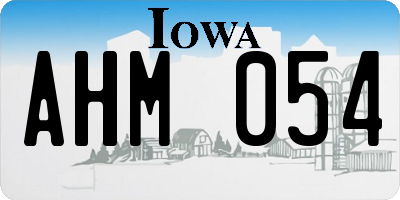 IA license plate AHM054