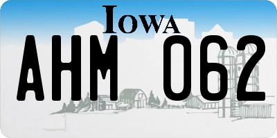 IA license plate AHM062