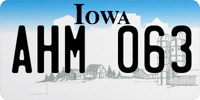 IA license plate AHM063