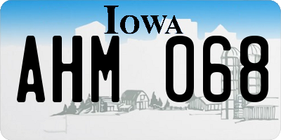 IA license plate AHM068