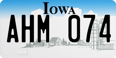 IA license plate AHM074