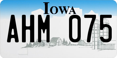 IA license plate AHM075