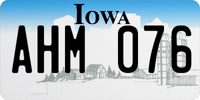 IA license plate AHM076