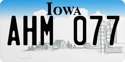 IA license plate AHM077