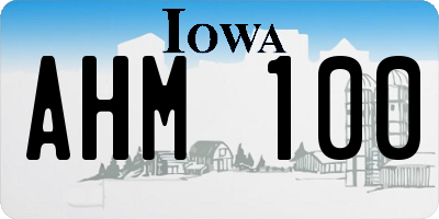 IA license plate AHM100