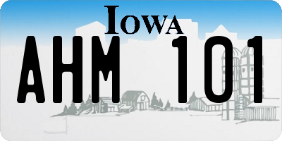 IA license plate AHM101