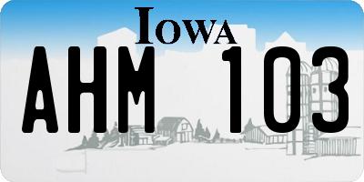 IA license plate AHM103