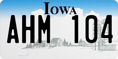 IA license plate AHM104