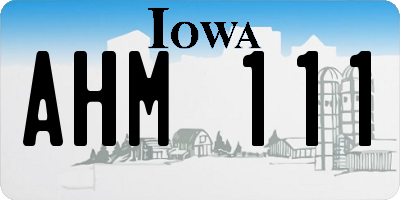 IA license plate AHM111