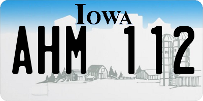 IA license plate AHM112