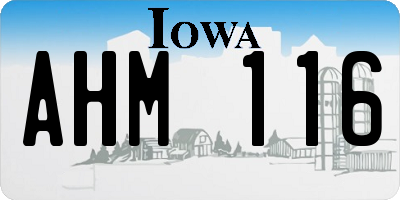 IA license plate AHM116