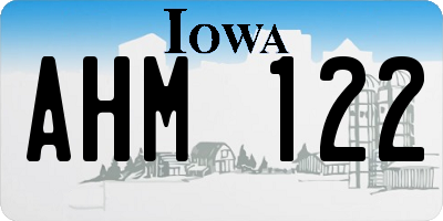 IA license plate AHM122