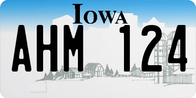 IA license plate AHM124