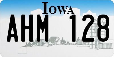 IA license plate AHM128