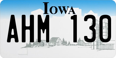 IA license plate AHM130