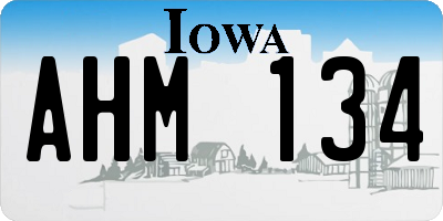 IA license plate AHM134