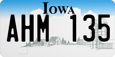 IA license plate AHM135